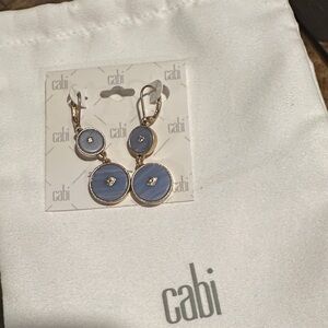 CAbi Misty Earring Gold and Blue Circular Earrings